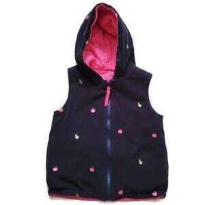 Rags Land Kids Girls Navy Blue Corduroy Sleeveless Hooded Lined Coat Size 5/6